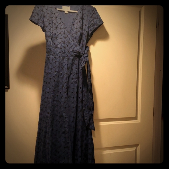 Talbots Dresses & Skirts - Talbots Blue Eyelet Midi Dress